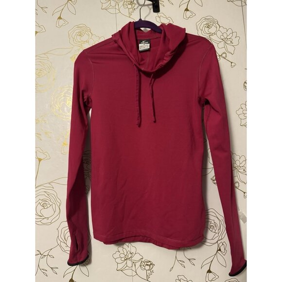 Nike Pro Dri-FIT Cowl Neck Hoodie Pink Cerise Women’s Size M Lightweight 054 - Picture 1 of 5